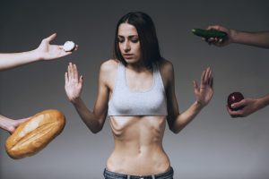 Lean,Woman,Refuses,To,Eat.,Anorexia,Concept.,Thin,Girl,In